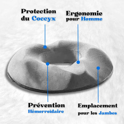 Coussin pour hémorroïdes homme gris en détails