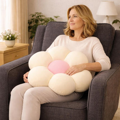 Femme Coussin Fleur crème