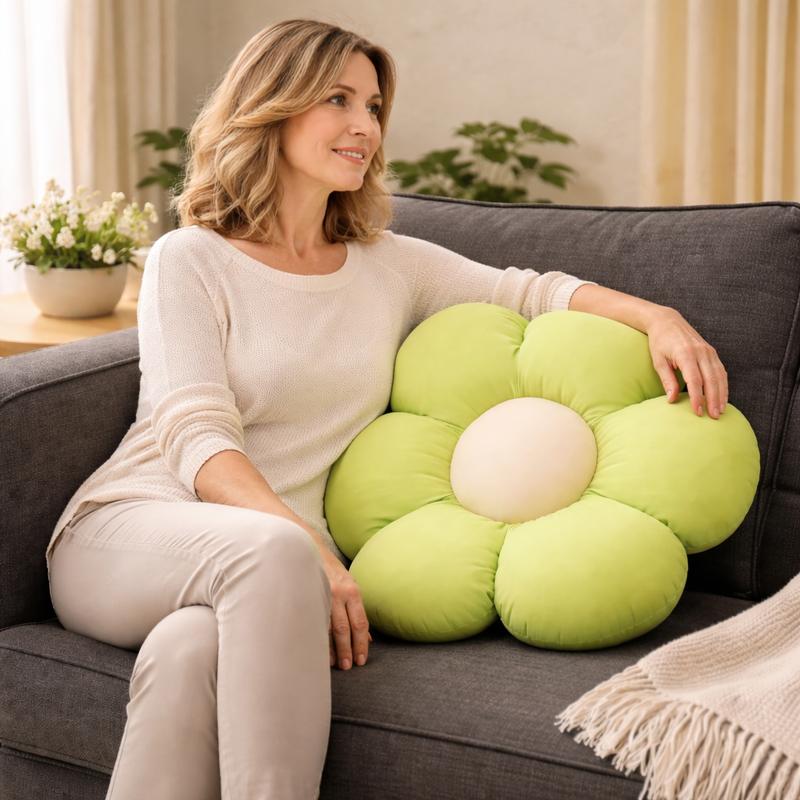 Femme Coussin Fleur vert clair