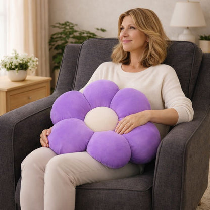 Femme Coussin Fleur violet