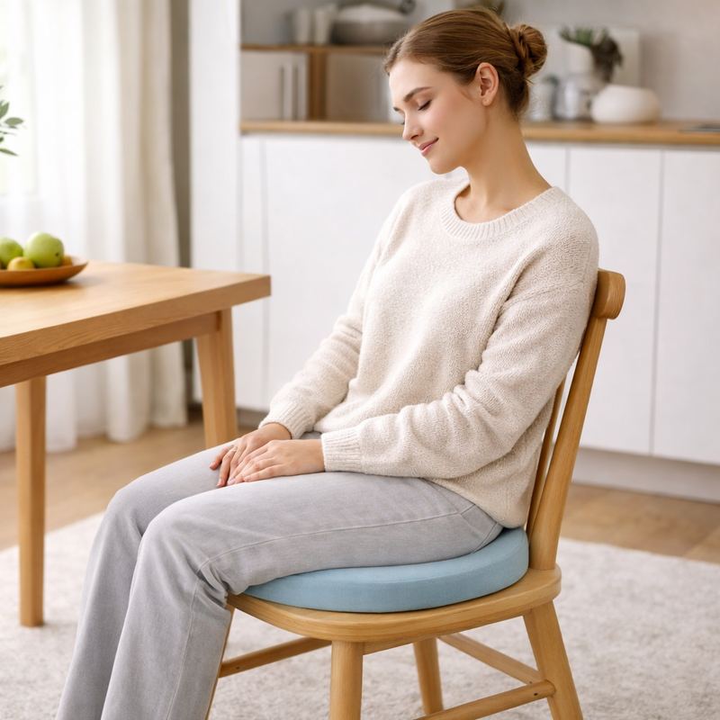 Femme Galette de Chaise bleu