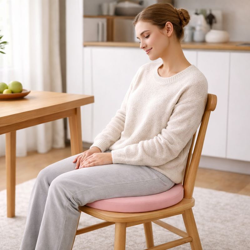 Femme Galette de Chaise rose