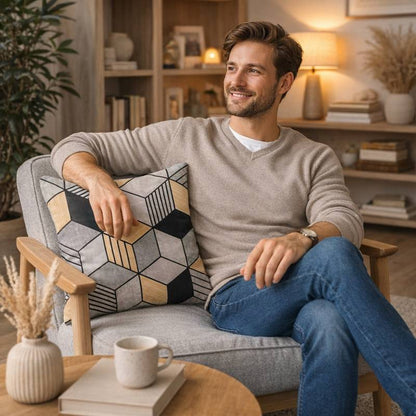 Homme Housse Coussin Carré Urbain