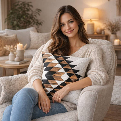 Femme Housse Coussin Chêne design