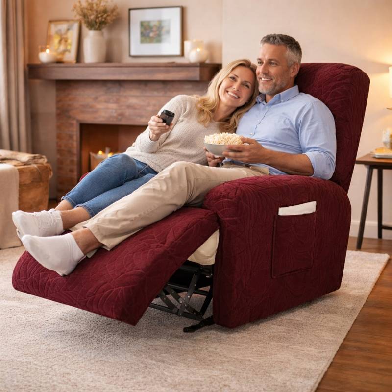 Couple Housse Fauteuil Relax Imperméable marron