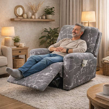 hOMME Housse Fauteuil Relax Marbre Gris