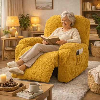  femme Housse Fauteuil Relax Tricot jaune