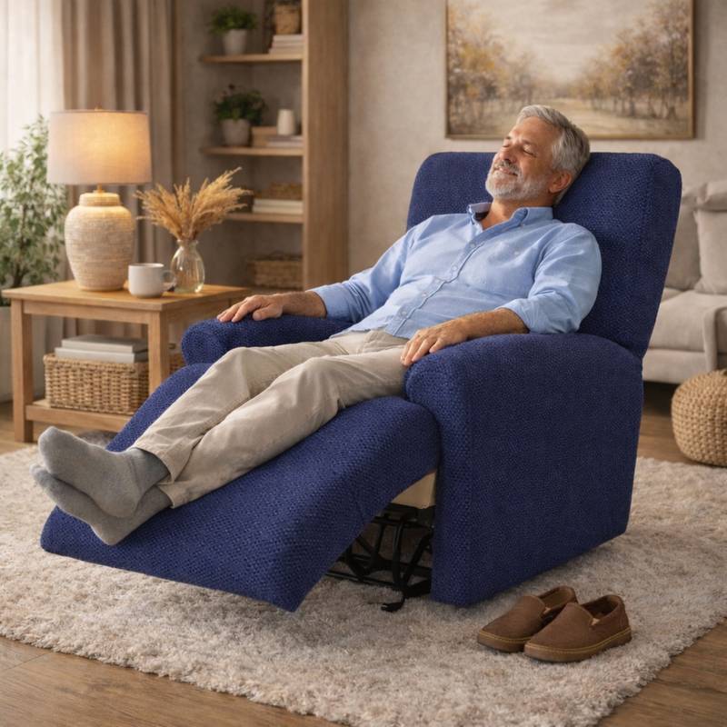 Home Housse Fauteuil Relax bleue marine