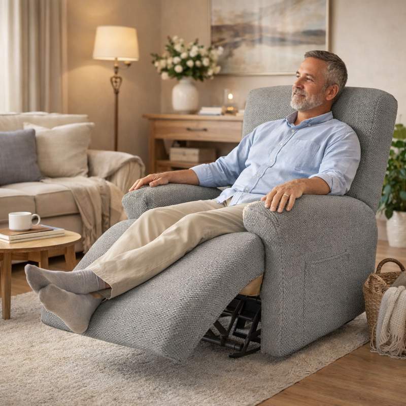 Homme Housse Fauteuil Relax gris clair