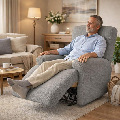 Homme Housse Fauteuil Relax gris clair