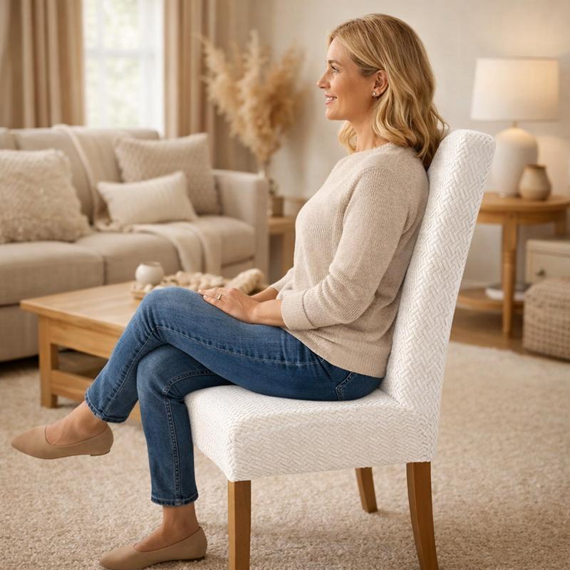 Femme Housse de Chaise Extensible Blanche