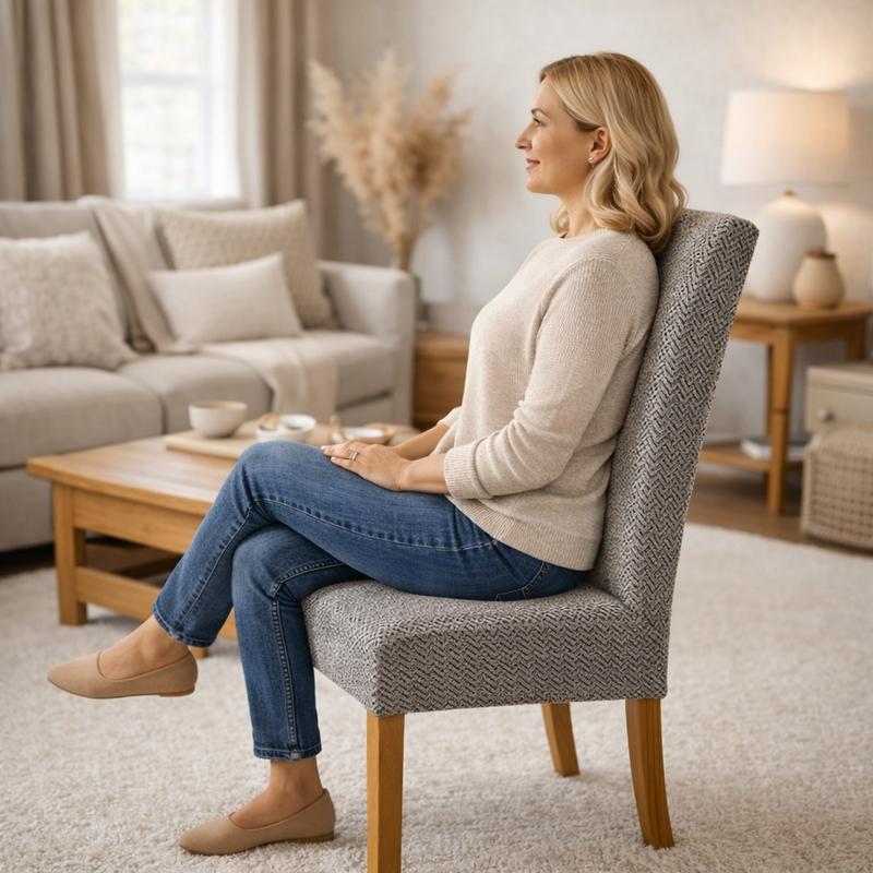 Femme Housse de Chaise Extensible​ gris