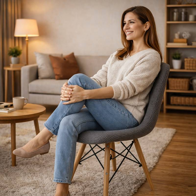 Femme Housse de Chaise Scandinave​ grise