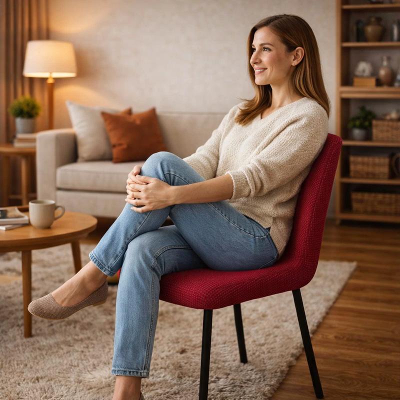 Femme Housse de Chaise de Salle à Manger​ rouge