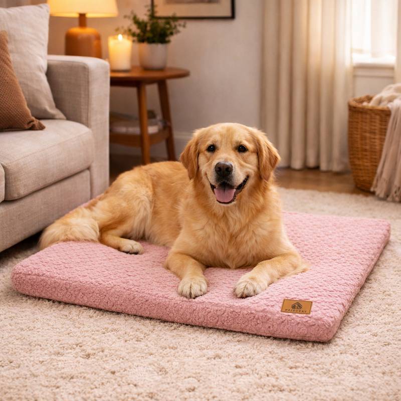 Chien Matelas déhoussable pour Chien rose