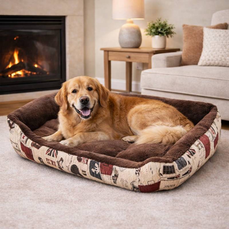 Chien Panier en Tissu pour Chien marron