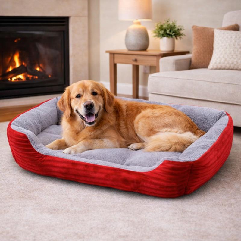 Chien Panier en Tissu pour Chien rouge