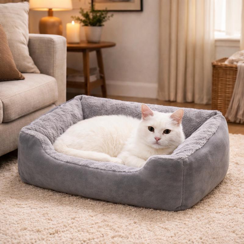 Chat Panier pour Chat gris dans un salon