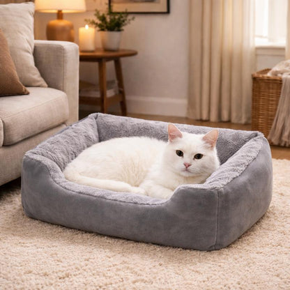 Chat Panier pour Chat gris dans un salon