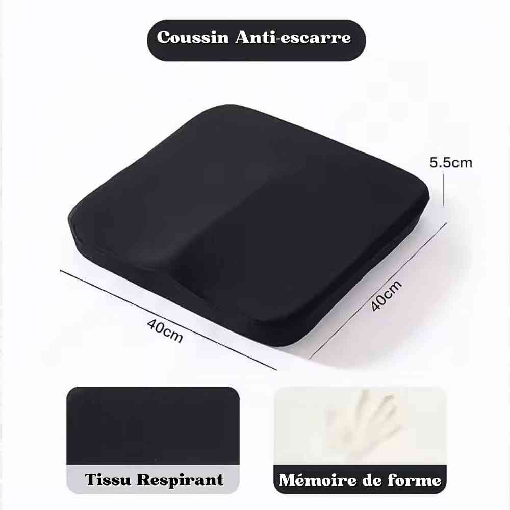 Dimension du Coussin Anti-Escarre Fessier​ noir 