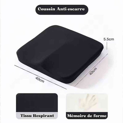 Dimension du Coussin Anti-Escarre Fessier​ noir 