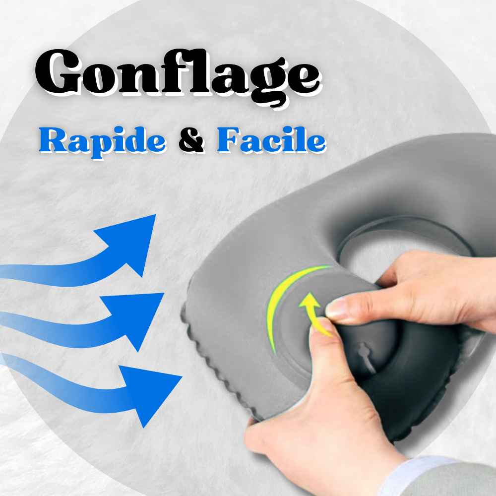 Utilisation du Coussin Avion Gonflable​ Facile gris