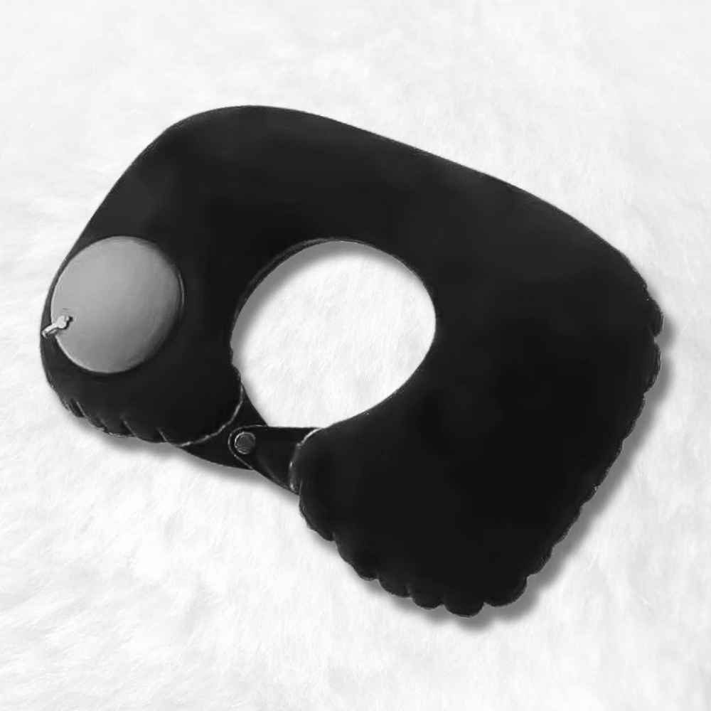 Coussin Avion Gonflable Facile noir 