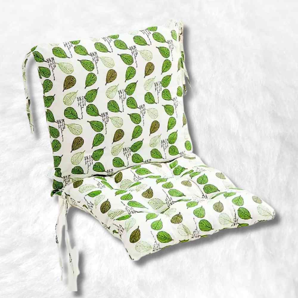 Coussin de Chaise avec Dossier​ blanc & vert