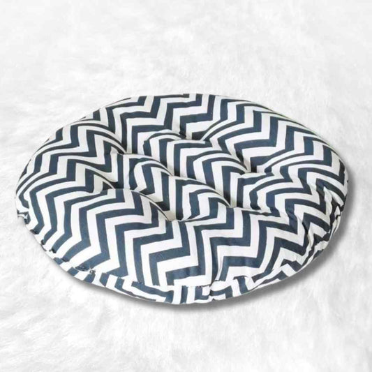 Coussin de Chaise Rond bleu & blanc
