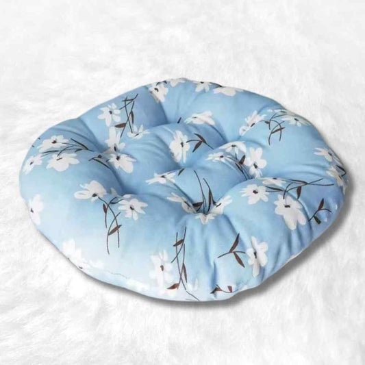 Coussin de Chaise Rond Fleur bleu