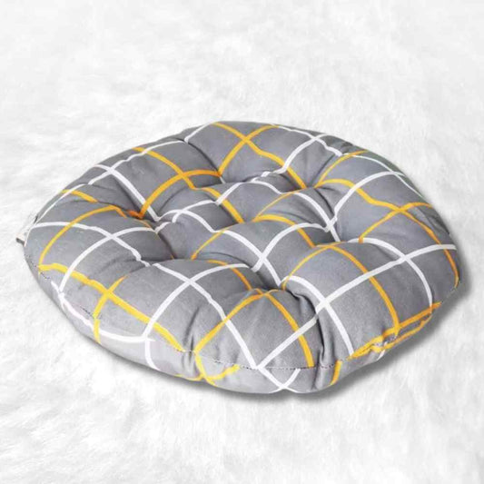 Coussin de Chaise Rond gris & jaune