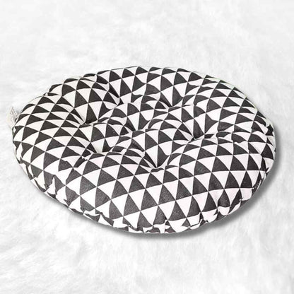 Coussin de Chaise Rond noir & blanc