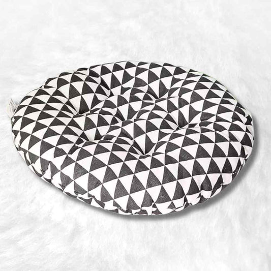 Coussin de Chaise Rond noir & blanc
