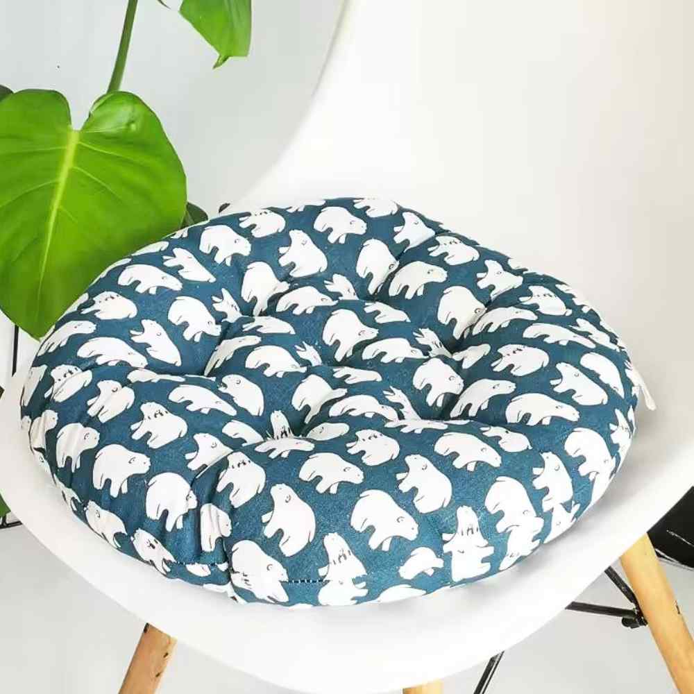 Coussin de Chaise Rond​ Ours bleu conçu pour la maison