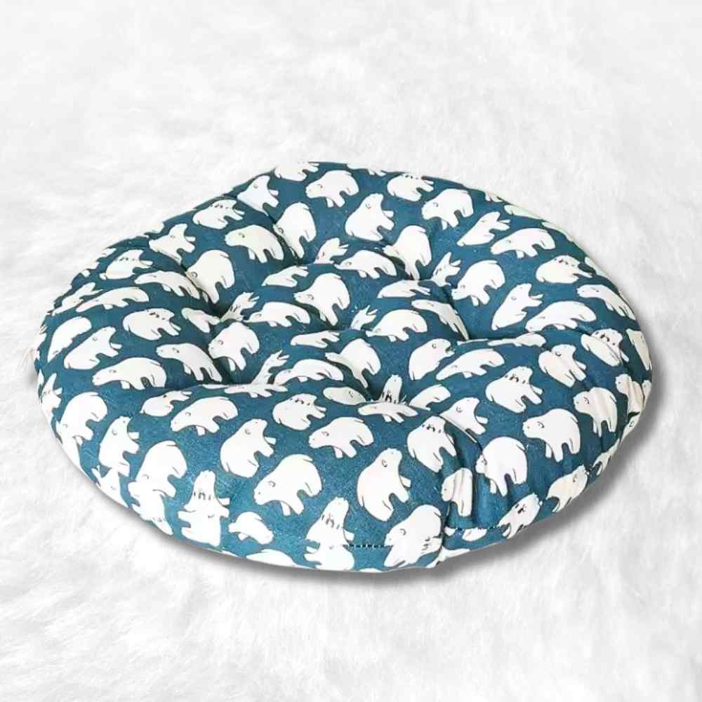 Coussin de Chaise Rond​ Ours bleu