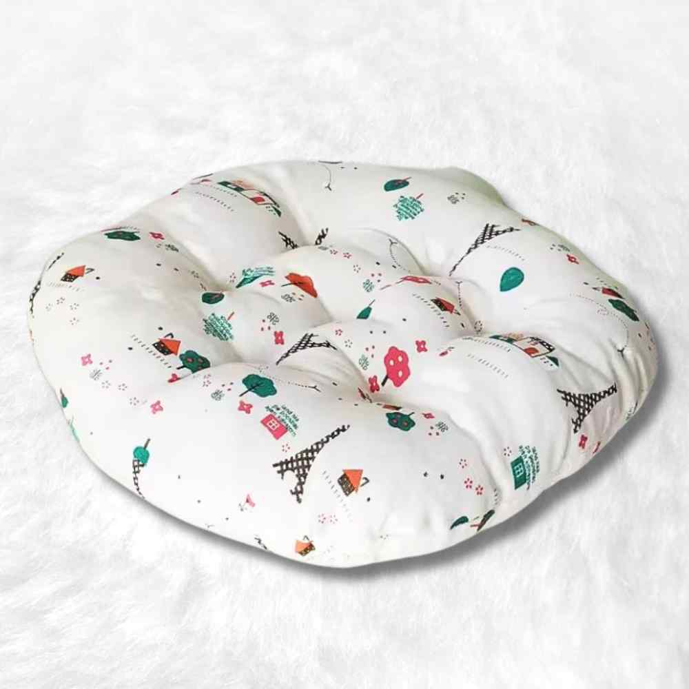 Coussin de Chaise Rond​ Paris blanc