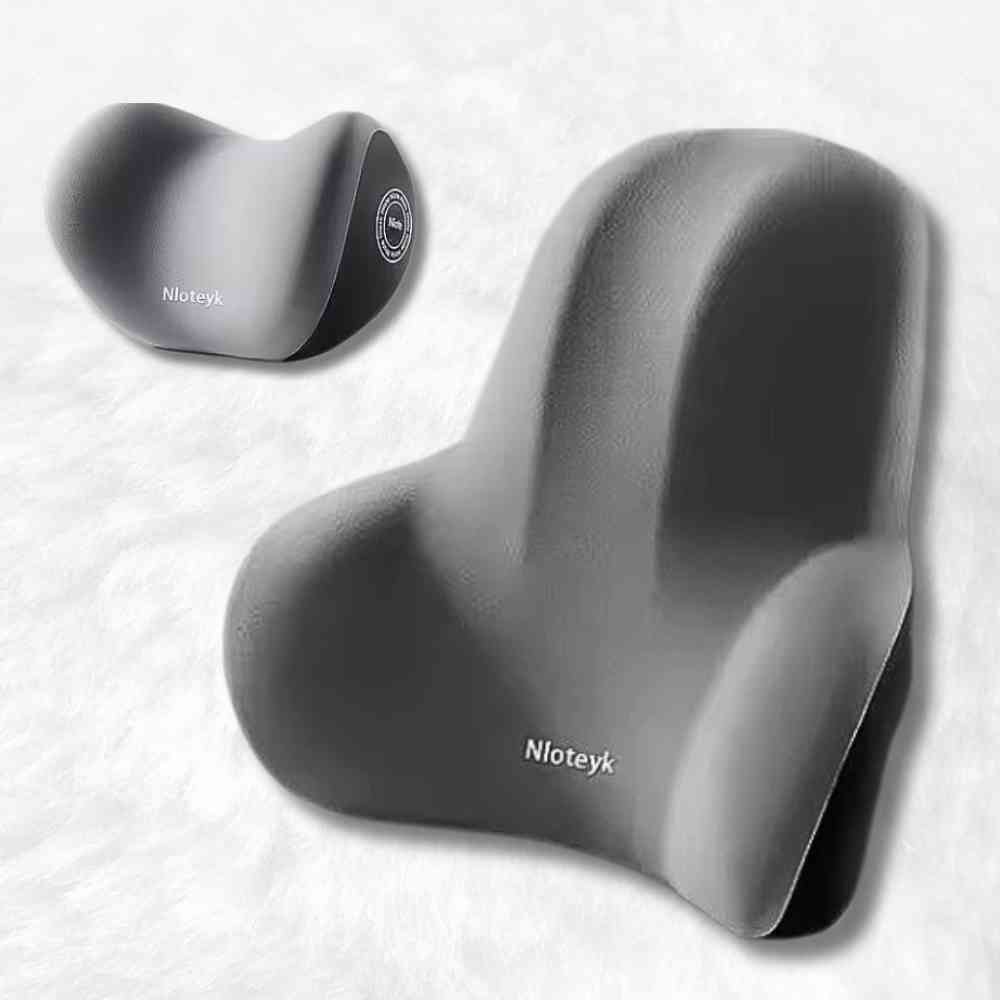 Coussin Dos Voiture gris avec coussin cervical