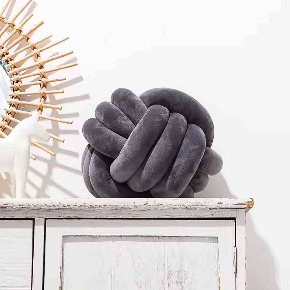 Coussin Noeud​ Gris foncé pour de la décoration