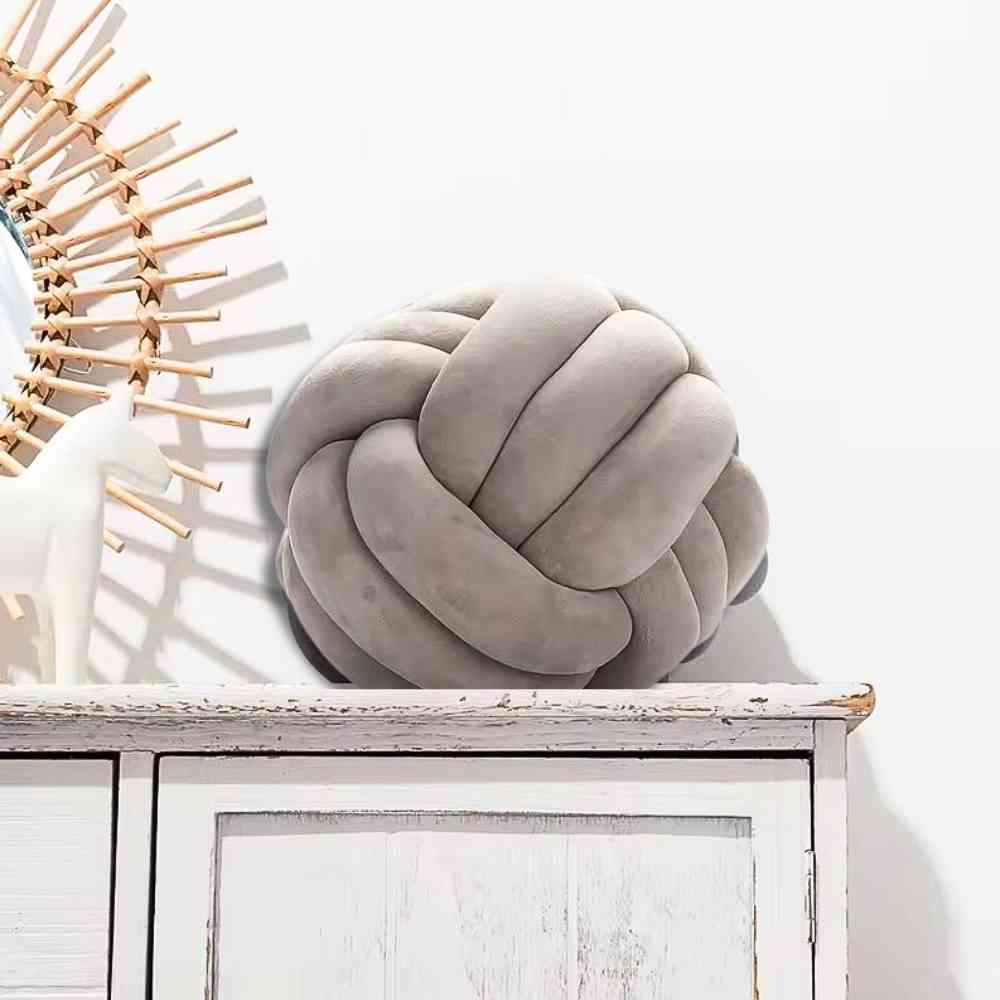 Coussin Noeud​ Taupe décoratif