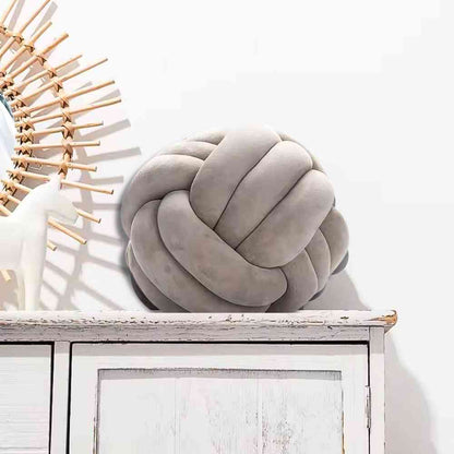 Coussin Noeud​ Taupe décoratif