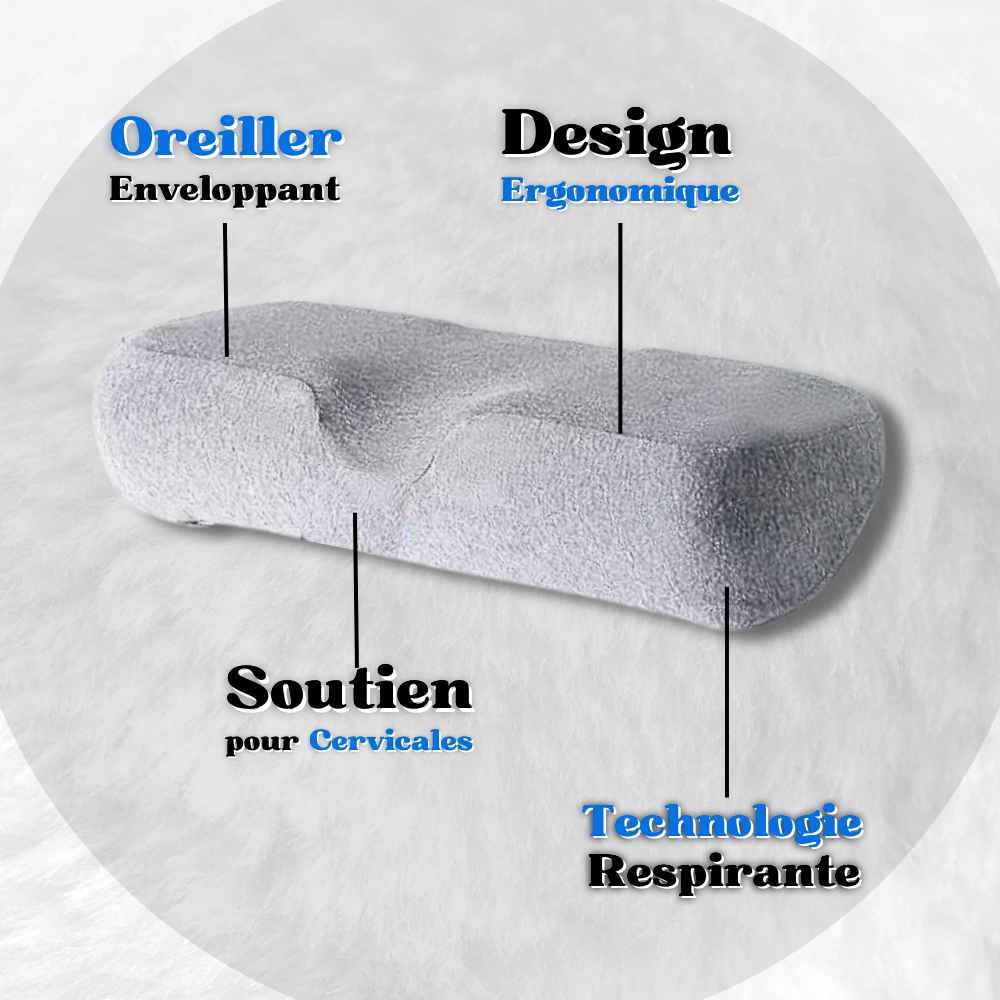 Informations sur le Coussin Orthopédique Cervical​ gris clair