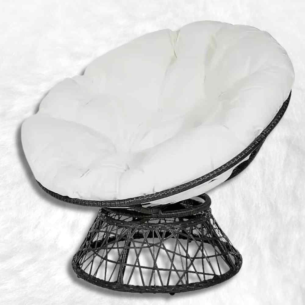 Coussin pour Fauteuil en Rotin rond blanc