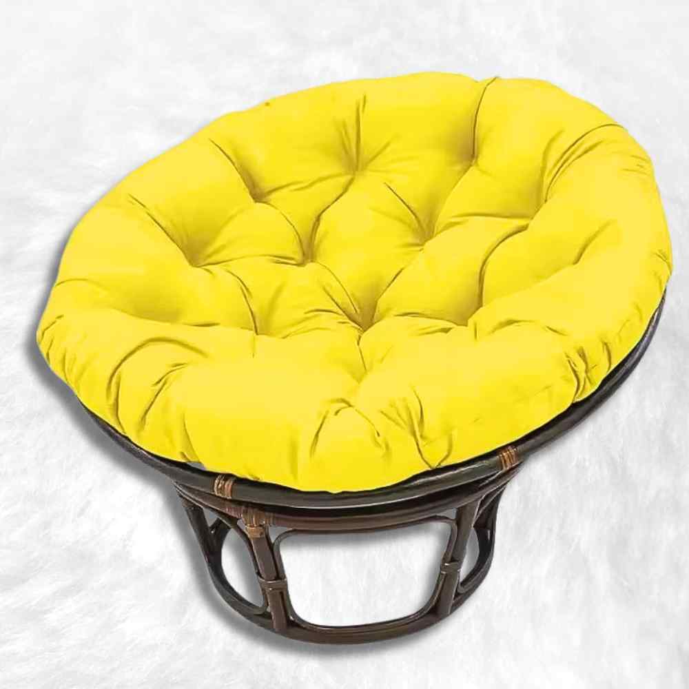 Coussin pour Fauteuil en Rotin rond jaune