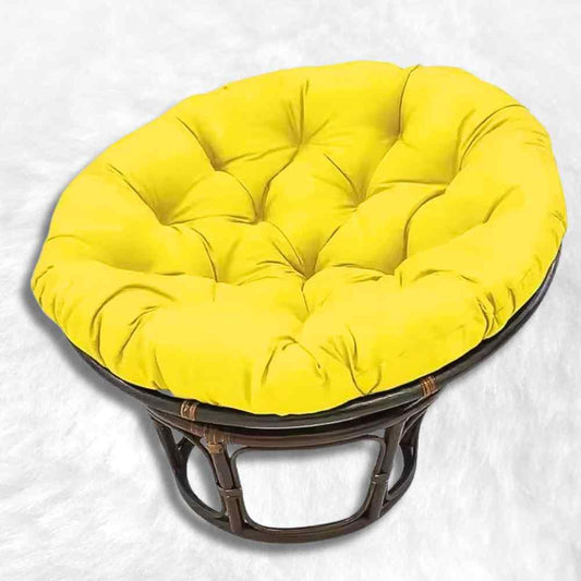 Coussin pour Fauteuil en Rotin rond jaune