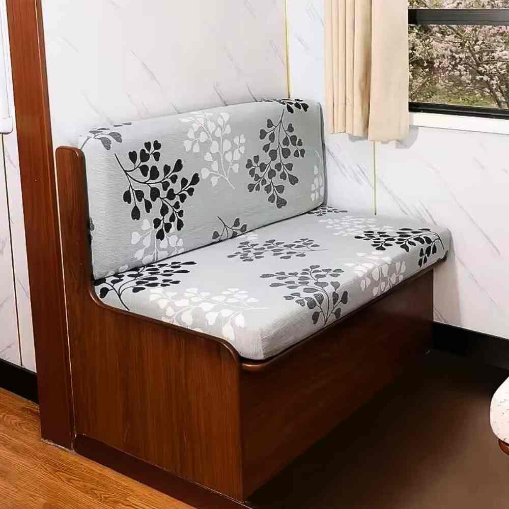 Housse Banquette Camping Car à feuilles​ sur banc