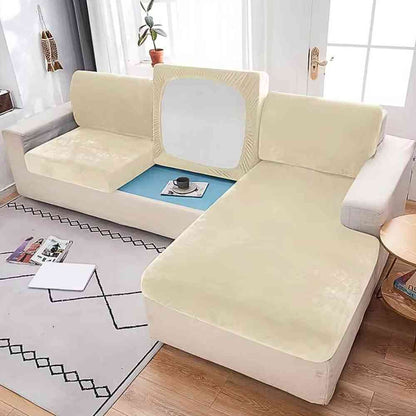 Housse Canapé d'Angle crème de salon