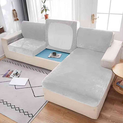 Housse Canapé d'Angle grise clair de salon