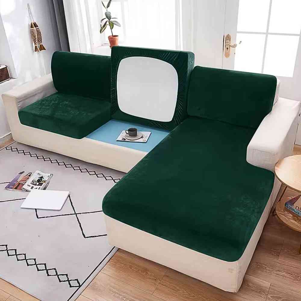Housse Canapé d'Angle vert sapin de salon
