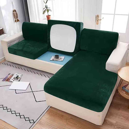 Housse Canapé d'Angle vert sapin de salon