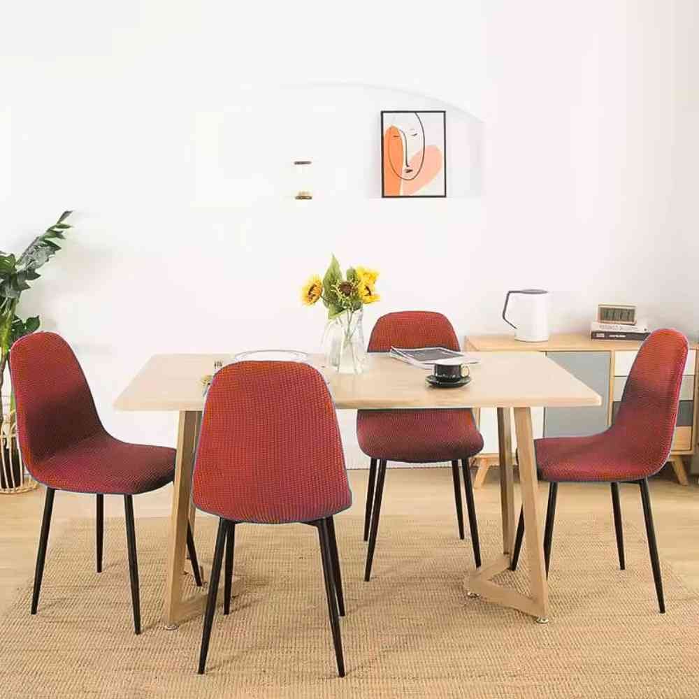 Housse de Chaise Scandinave​ rouge à table
